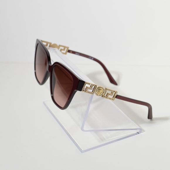 Versace Perla Dark Ruby Sunglasses with gold Medusa medallions - Picture 6 of 7